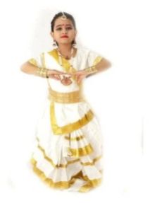 Mohiniyattam Dance Costume White & Yellow