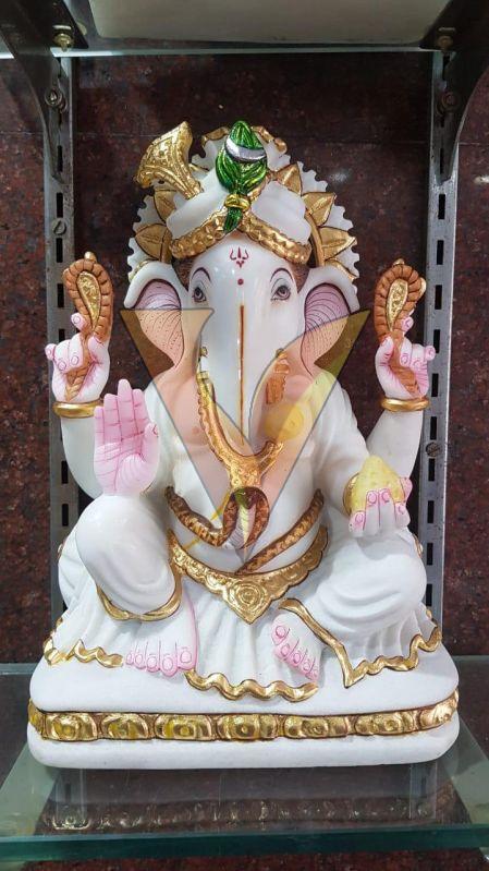 1 Feet Marble Ganesha Statue