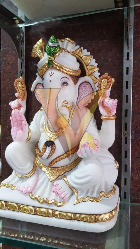 1 Feet Marble Ganesha Statue