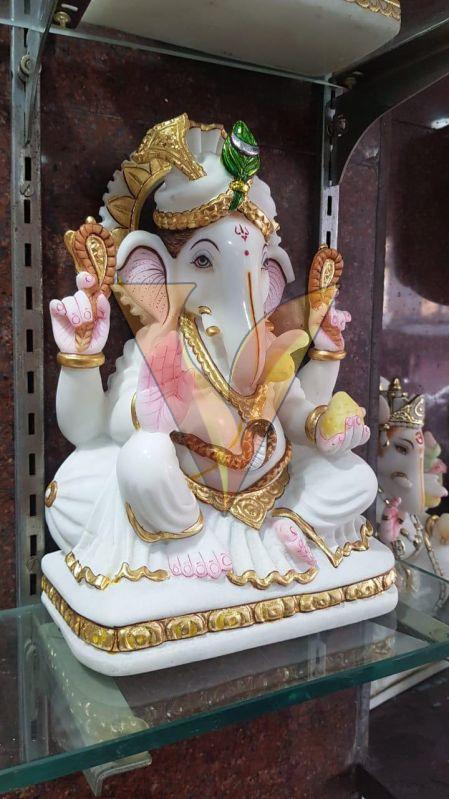 1 Feet Marble Ganesha Statue