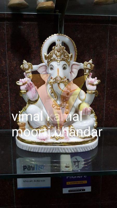 1 Feet Marble Ganesha Statue