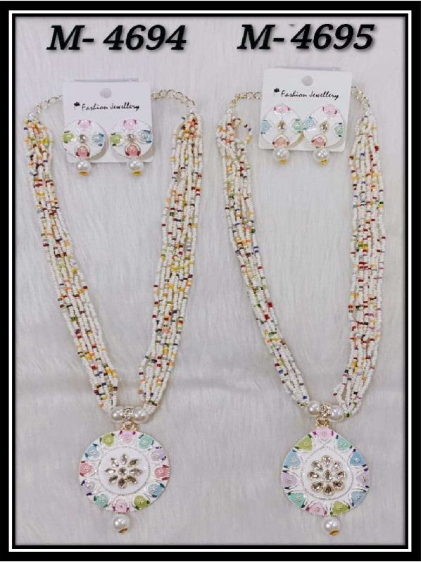 Beaded Long Necklace Set