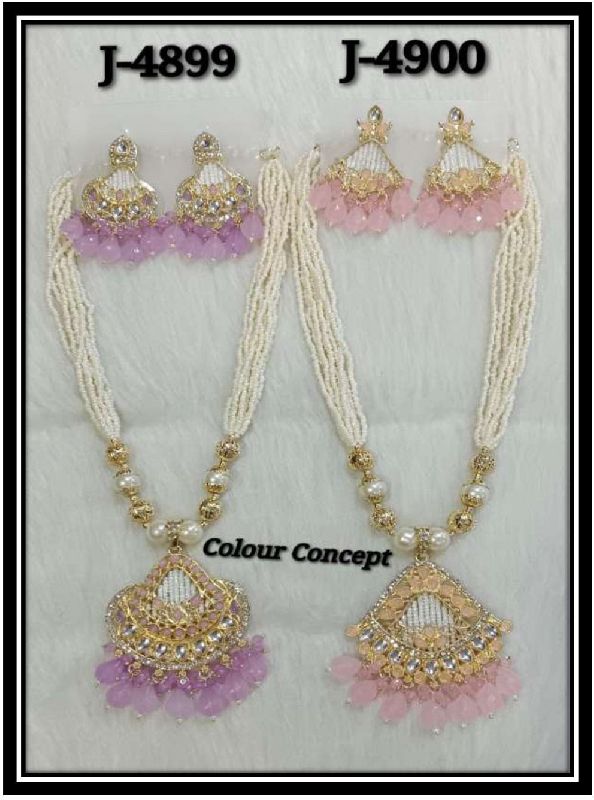 Beaded Long Necklace Set