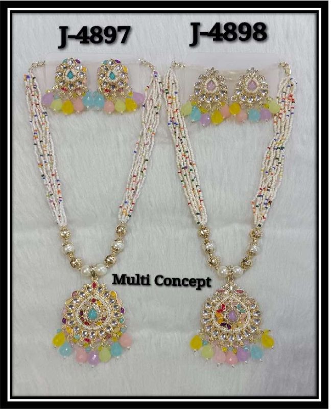 Beaded Long Necklace Set