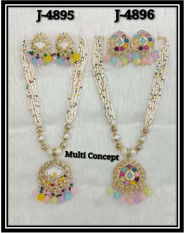 Beaded Long Necklace Set