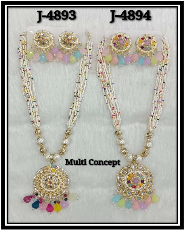 Beaded Long Necklace Set