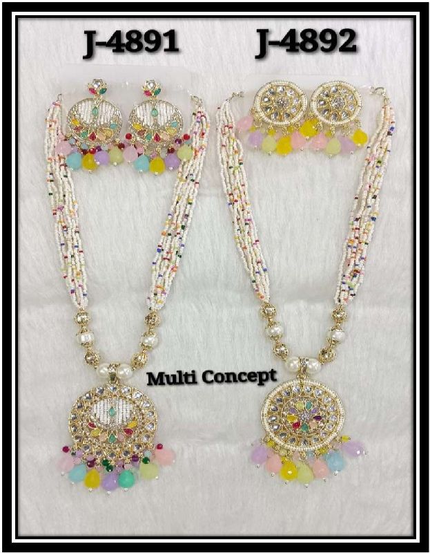 Beaded Long Necklace Set