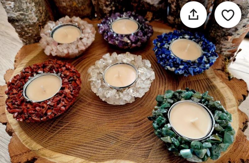 Crystal Chips Candle Holder