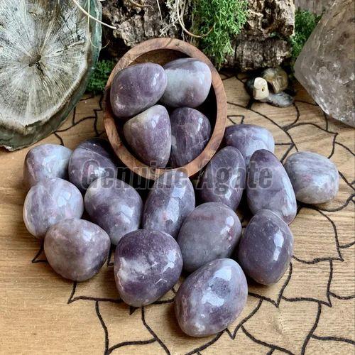 Dark Purple Lepidolite Tumbled Stone