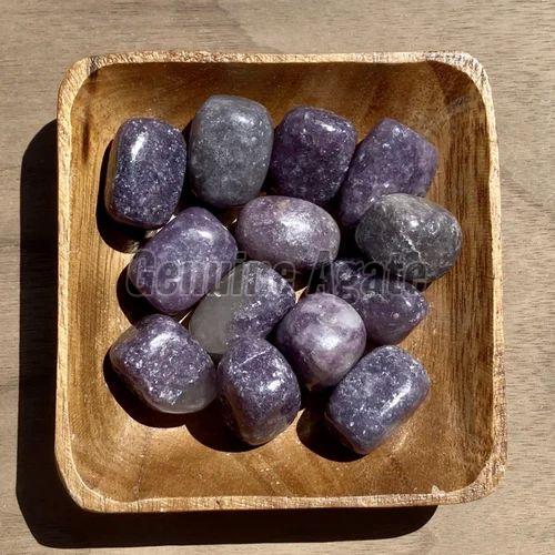 Dark Purple Lepidolite Tumbled Stone