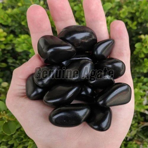 Black Agate Tumbled Stone