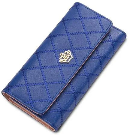 Blue Rexine Fancy Ladies Wallet