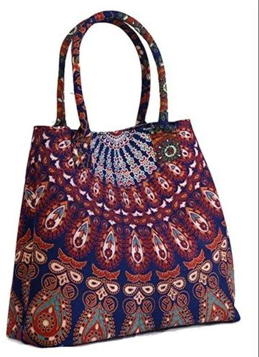 Ladies Cotton Printed Hand Bag