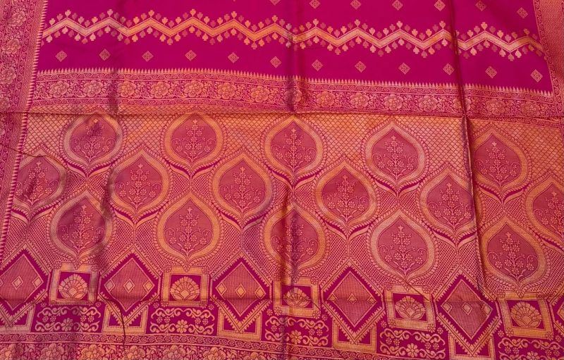 Barbie Pink Litchi Silk Saree