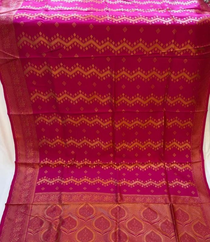 Barbie Pink Litchi Silk Saree