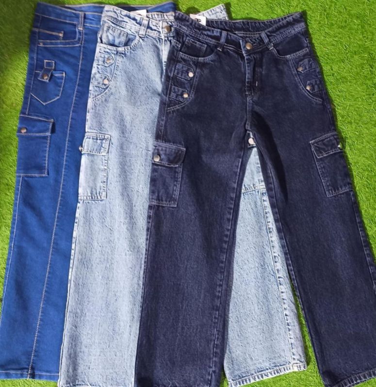 Ladies Cargo Denim Jeans