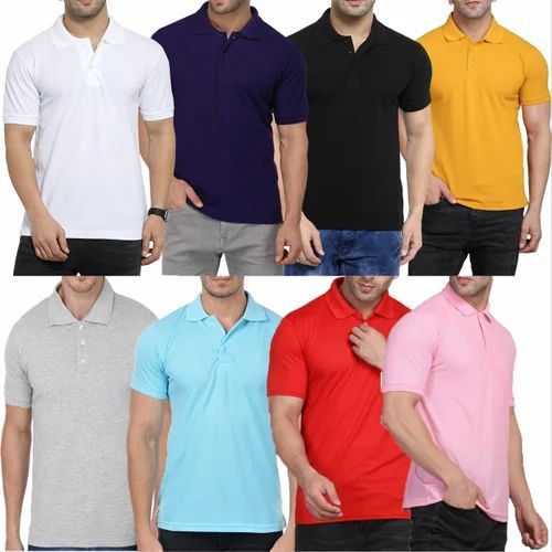 Mens Mix Cotton Collar T Shirt