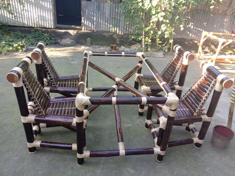 Bamboo Dining Table Set