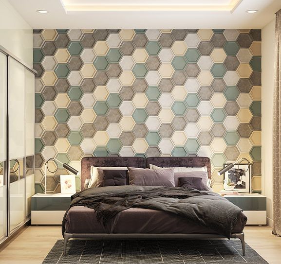 Multicolor Ceramic 3D Bedroom Tile