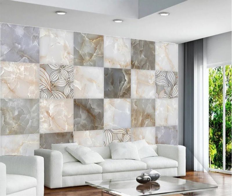Multicolor Square Powder Coated Ceramic Digital Living Room Tile, for Interior, Packaging Type : Carton Box