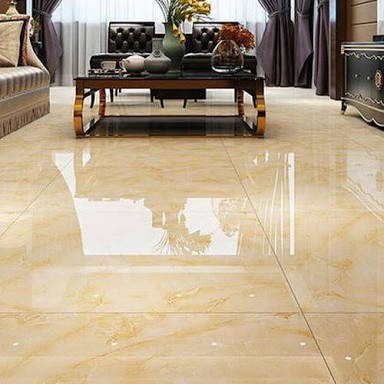 Ceramic Glossy Finish Floor Tile, Color : Beige