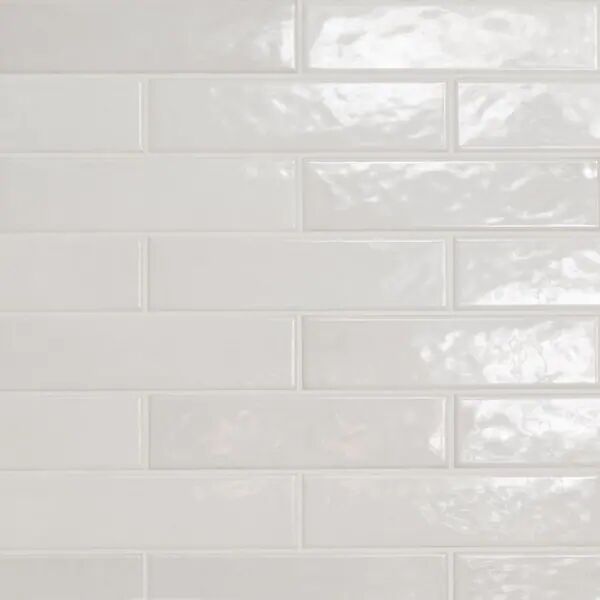White Square Glossy Finish Wall Tile