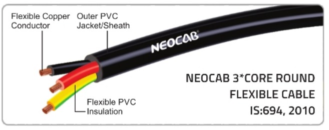 Neocab 3 Core Round Flexible Cable