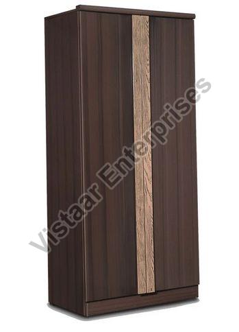Brown Rectangular Polished Wooden Liva 2 Door Wardrobe, for Home Use, Size : Standard