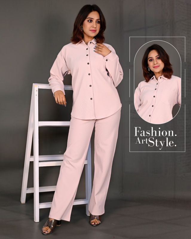 Plain Cotton Lycra women co-ord set, Size : 28-40