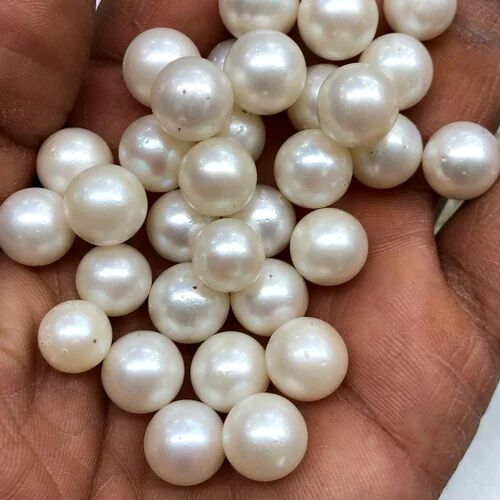 Plain Polished White Pearl, for Decoration Use, Making Jewellery, Shape : Round