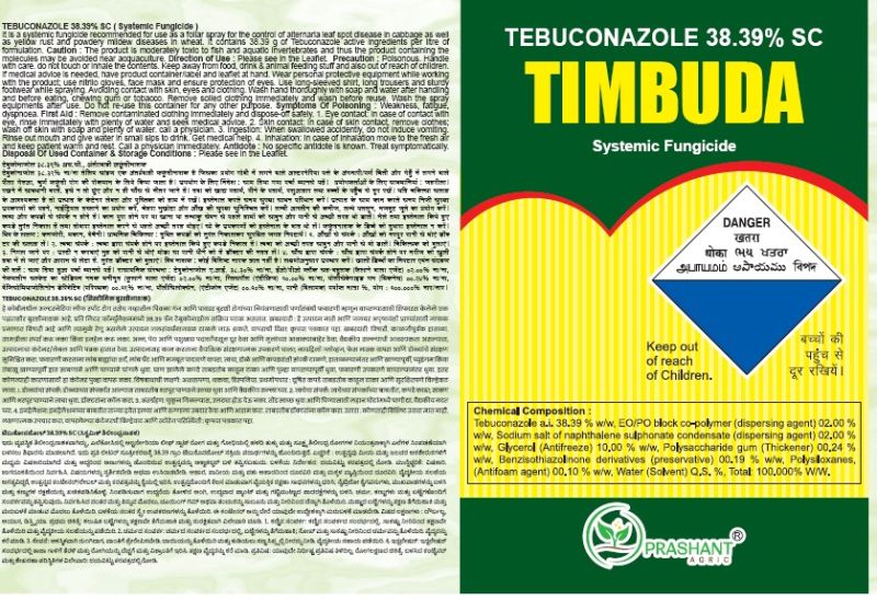 Timbuda Tebuconazole 38.39% SC Systemic Fungicide