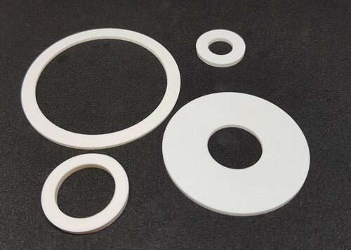 White Round Polished Silicone Rubber Washers, for Industrial, Size : Standard