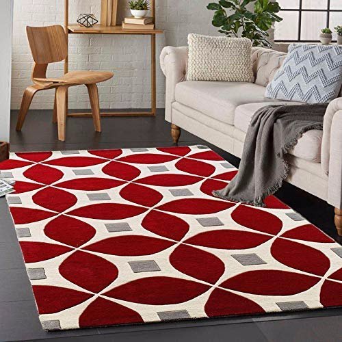 Rectangular Polyester Designer Hand Tufted Carpet, for Living Room, Speciality : Soft, Attractive Look