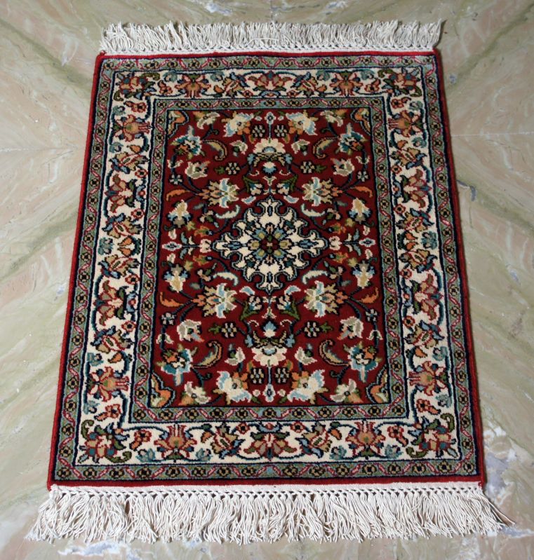 Rectangular Printed Hand Knotted Silk Carpet, for Home, Hotel, Speciality : Soft, Attractive Look