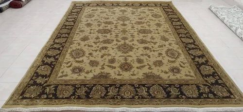 Rectangular Printed Hand Woven Woolen Carpet, for Home, Hotel, Speciality : Soft, Attractive Look
