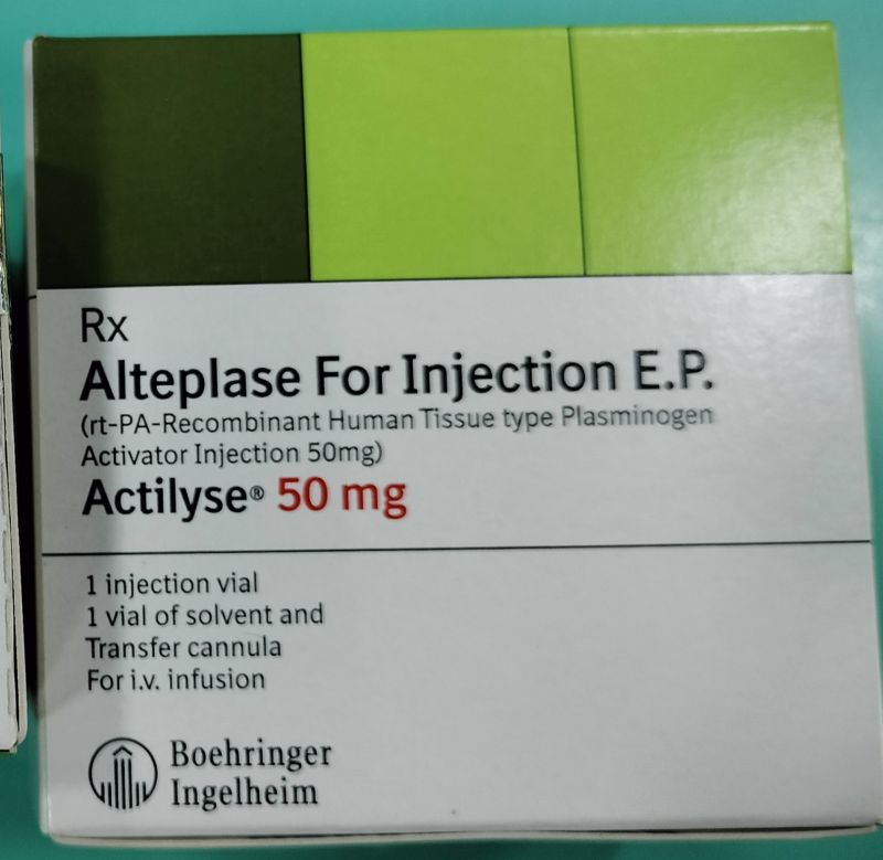 Actilyse 50mg alteplase injection, Packaging Type : Box