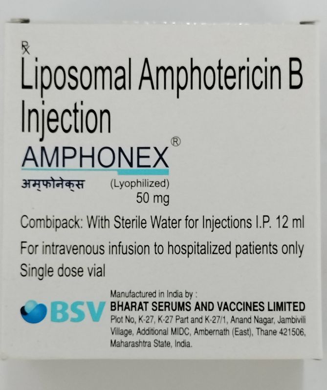 Amphonex Liposomal Amphotericin B Injection 50mg, for Hospital, Clinic, Packaging Type : Box