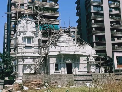 Polished marble temple construction work