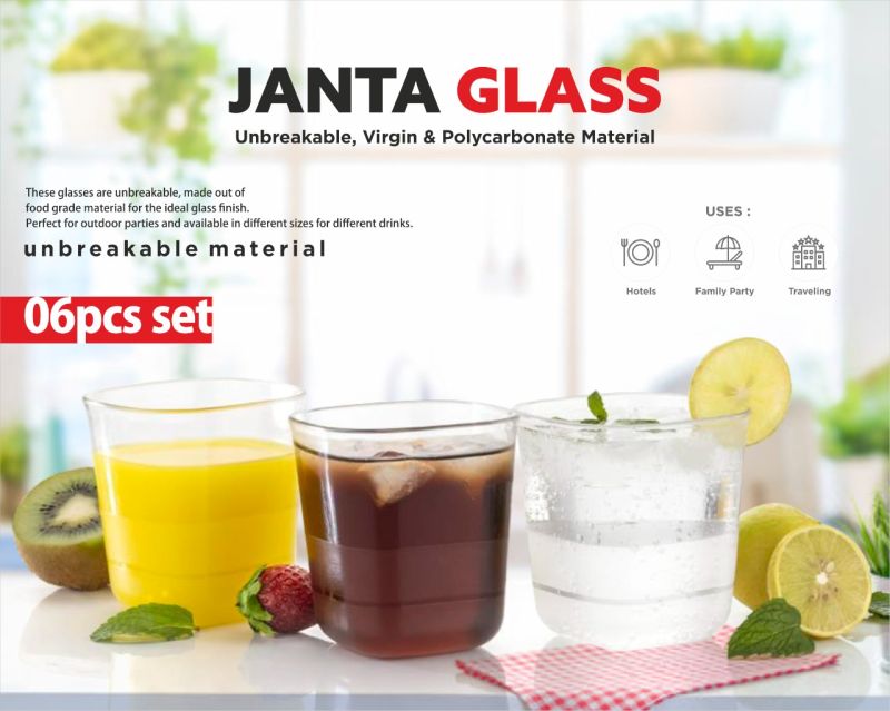 Plastic Diamond Glass Set, Size : Standard