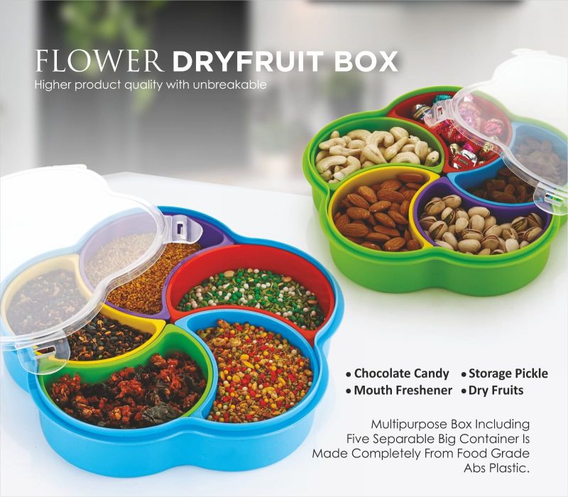 Plastic Flower Dry Fruit Box, Size : Standard