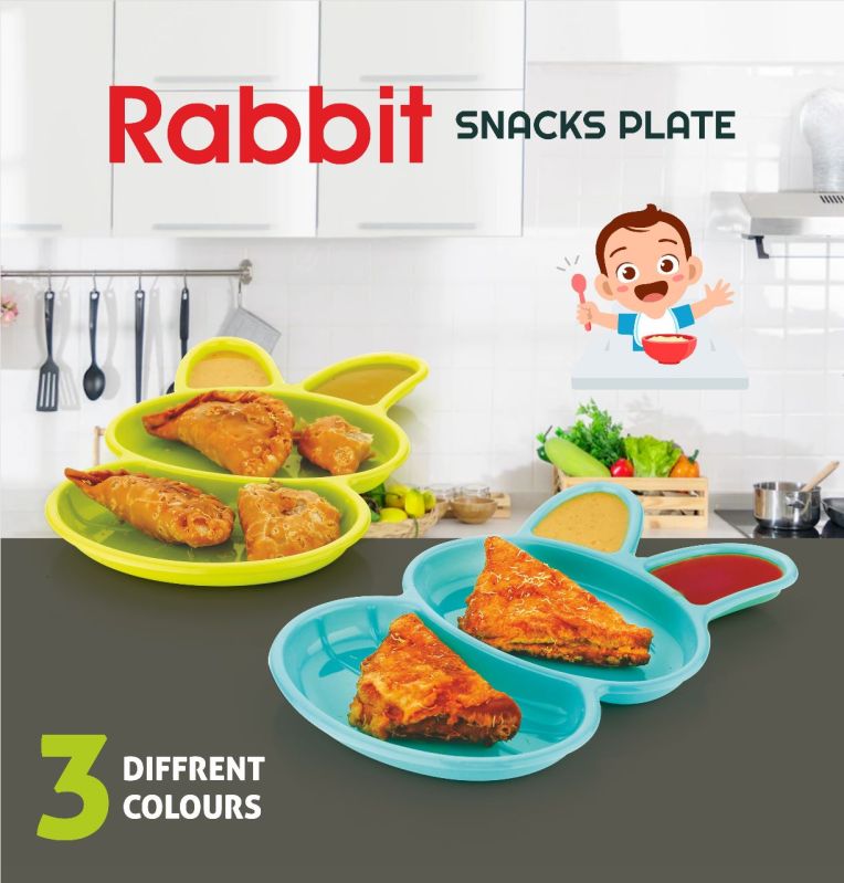 Polished Plastic Plain Rabbit Food Plate, Size : Standard