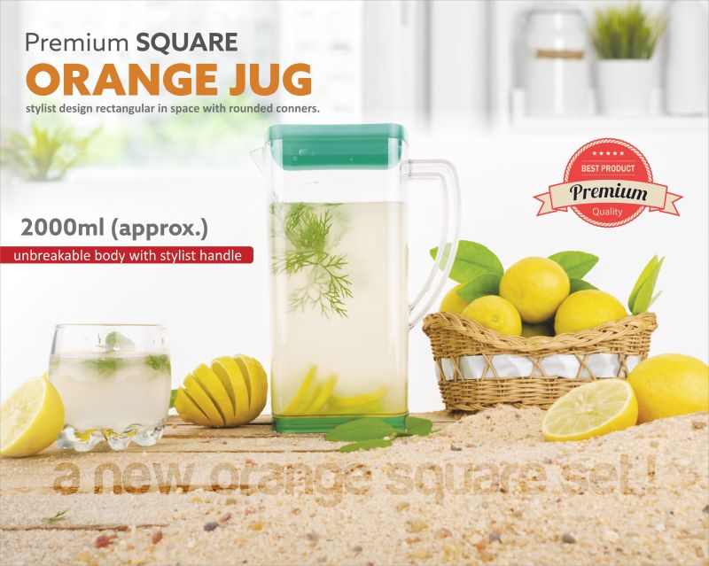 Polished Square Juice Jug Set, Size : Standard