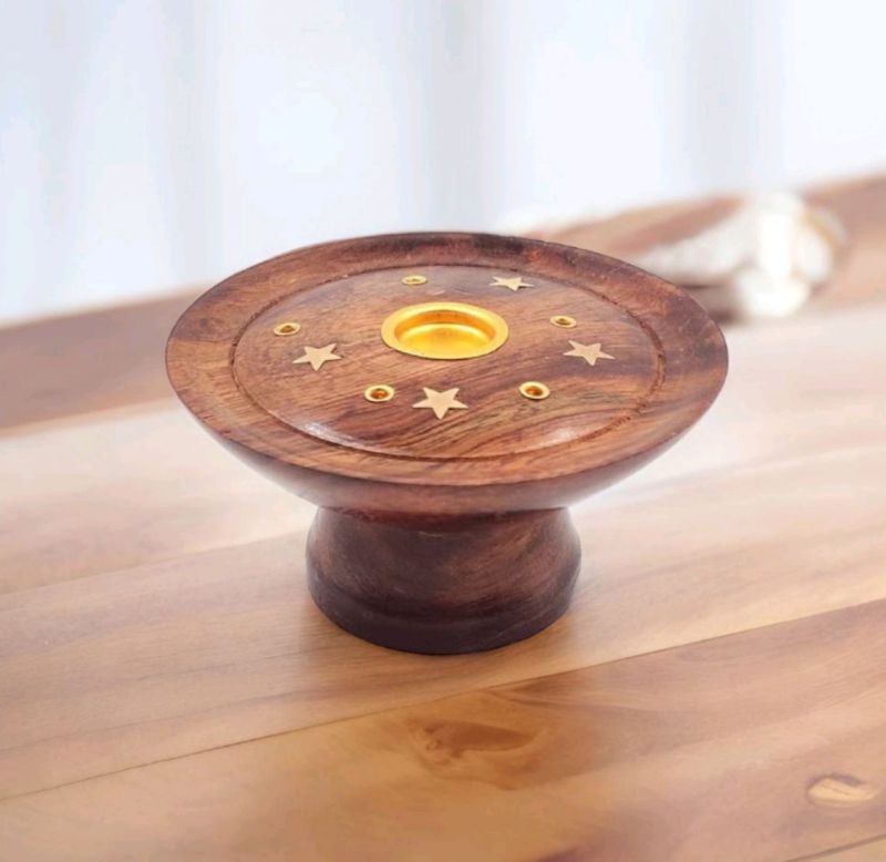 Polished Wooden Round Dhoop Stand, Size : Standard