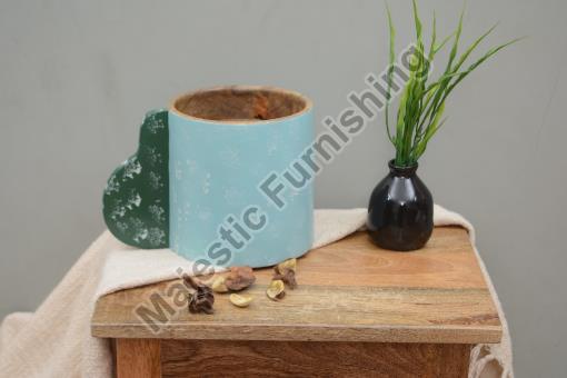 Round Artistic Impulse Wooden Spoon Stand, for Kitchen Use, Color : Blue