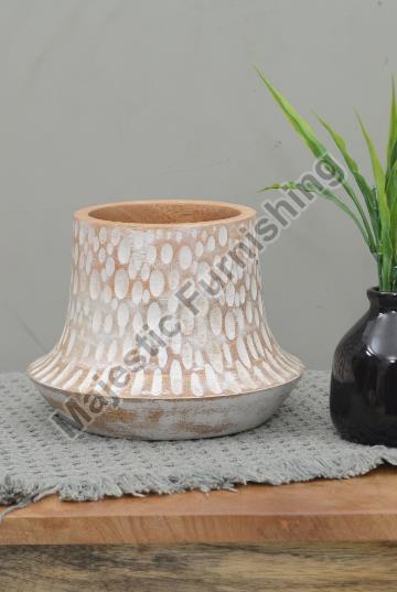 Printed Rustic Wooden Flower Vase, for Decoration, Speciality : Attractive Design, Durable, Shiny