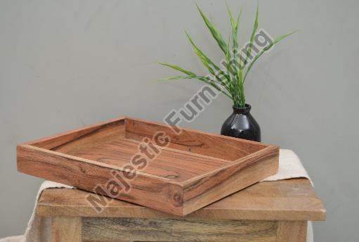 The Gold Fusion Wooden Tray, for Homes, Hotels, Restaurants, Banquet, Wedding, Size : 30x25x4cm