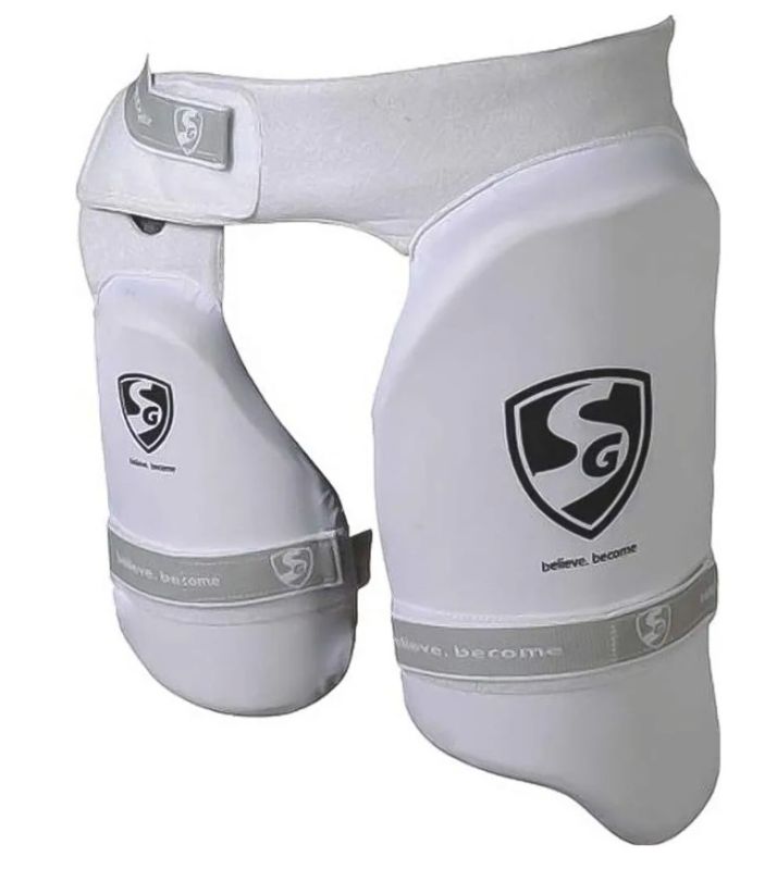 Plain Cotton White Cricket Thigh Guard, Size : XXL