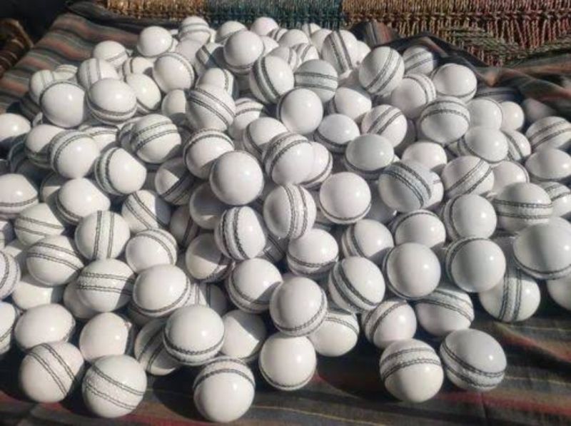 Round Plain White Leather Cricket Ball, Size : Standard