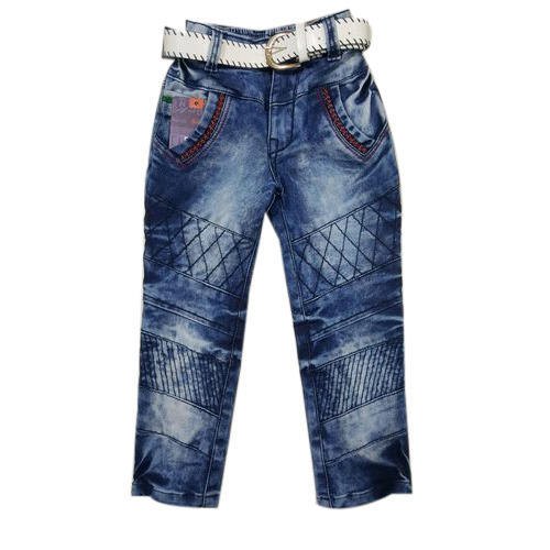 Faded Denim Kids Stretchable Jeans, Size : All Sizes