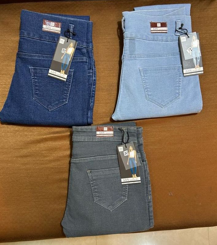 Plain Denim Ladies Stretchable Jeans, Feature : Eco-Friendly, Color Fade Proof, Anti-Shrink, Anti Wrinkle